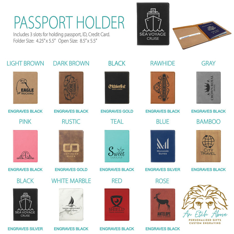 Travel Gift Set with Passport Holder and Two Luggage Tags