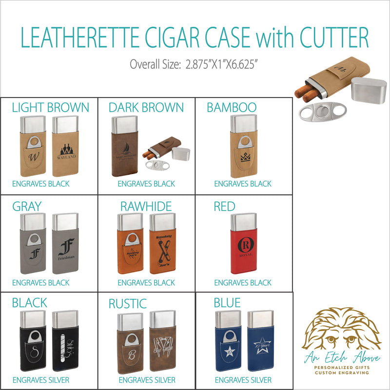 Cigar Case with Cutter - 9 color options