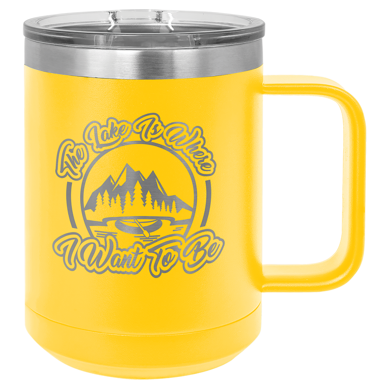 Insulated 15 oz Mug includes Slide Lid - 18 colors available