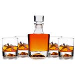 Whiskey Decanter with Glass Airtight Stopper AND four 10oz Whiskey Glasses