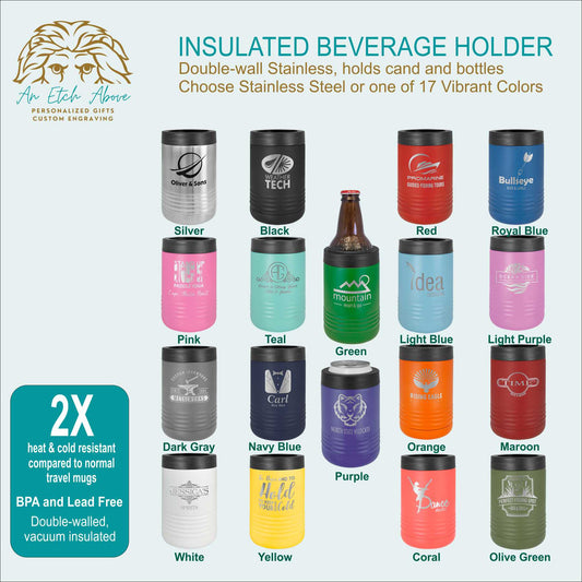 Insulated Beverage Holder - 18 colors available
