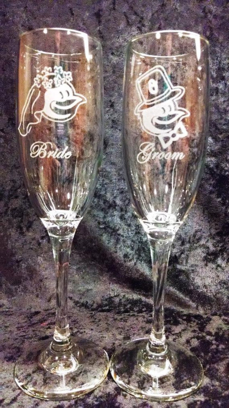 2 Champagne Flute Anniversary Gift Set - Design: A1 - Everything Etched