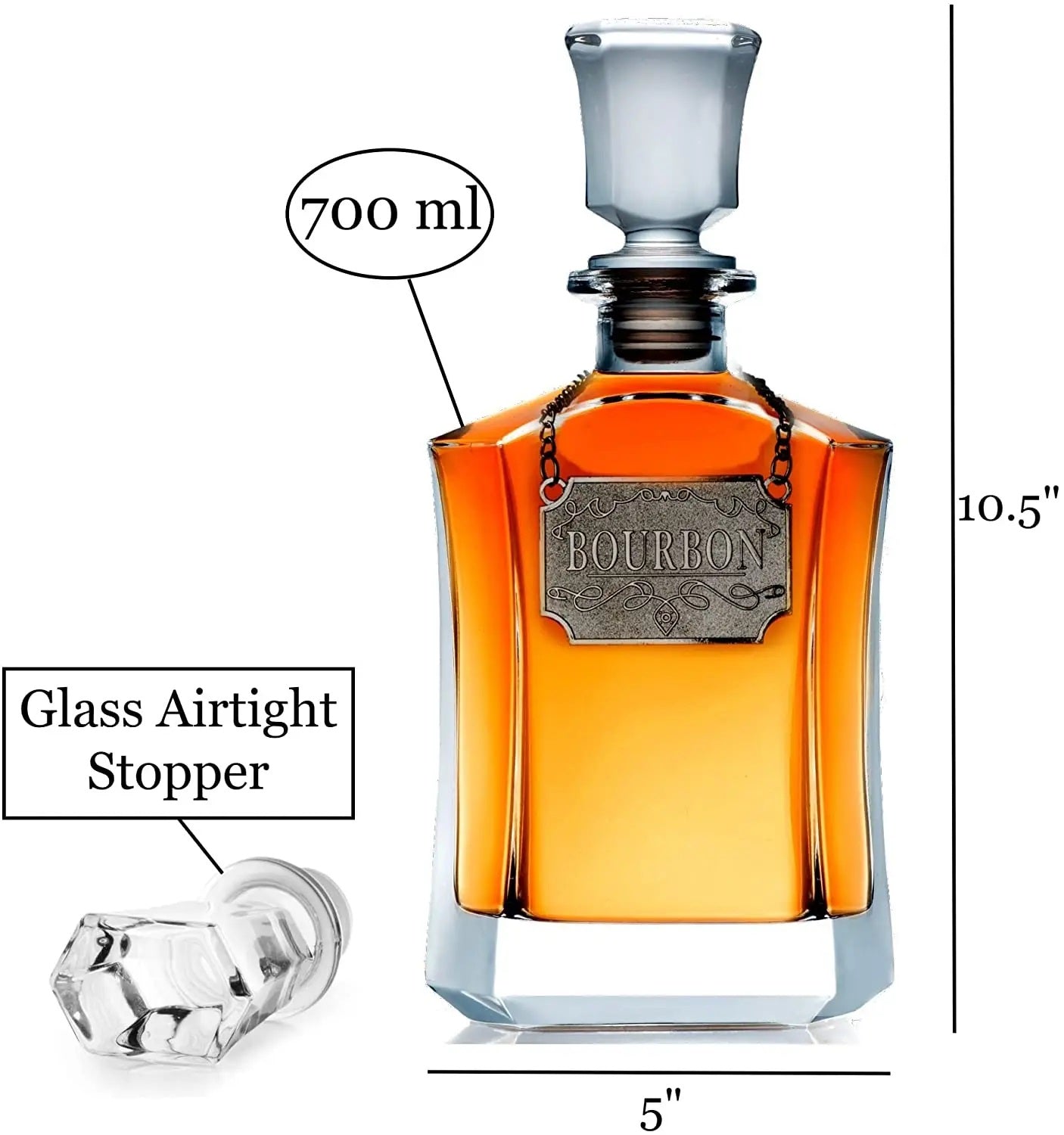 Whiskey Decanter with Glass Airtight Stopper