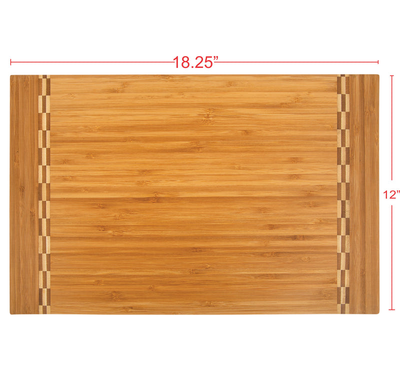 Bamboo Rectangle Cutting Board with Butcher Block inlay