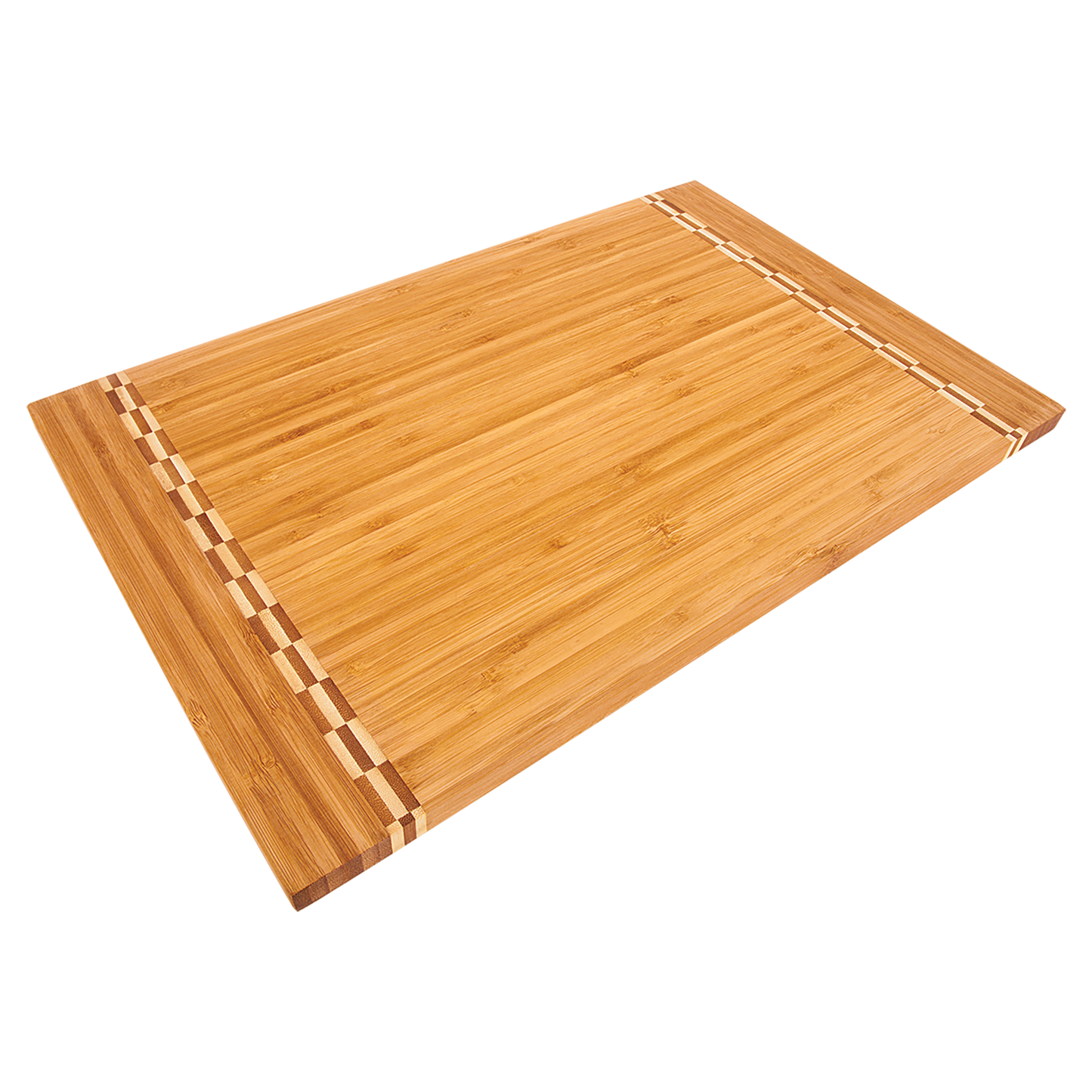 Bamboo Rectangle Cutting Board with Butcher Block inlay