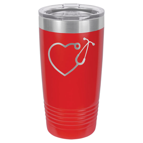 Stethoscope Heart for Medical Personnel Tumbler  20 oz. - 18 color options