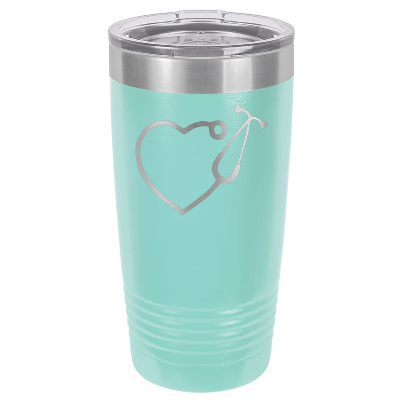 Stethoscope Heart for Medical Personnel Tumbler  20 oz. - 18 color options