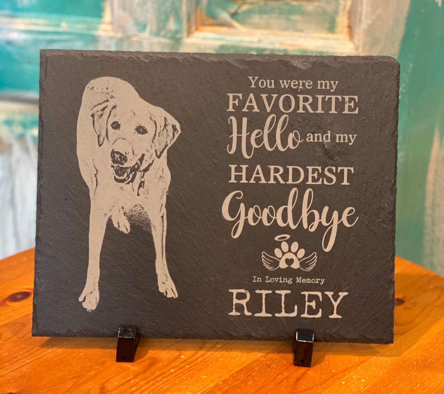 Slate Pet Memorial Plaque 8"x10"