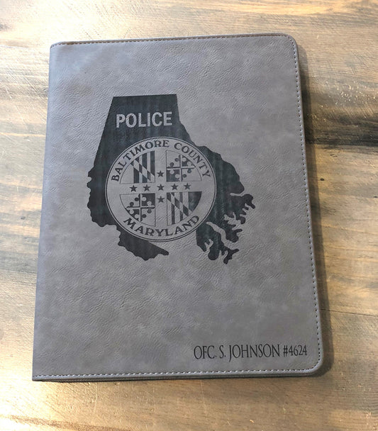 Zippered Portfolio 9-1/2"x12" with Notepad - 16 color options
