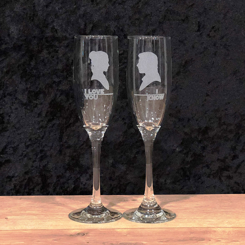Toasting Flutes - Set of two - Wedding, Anniversary, Engagement Champagne Flutes