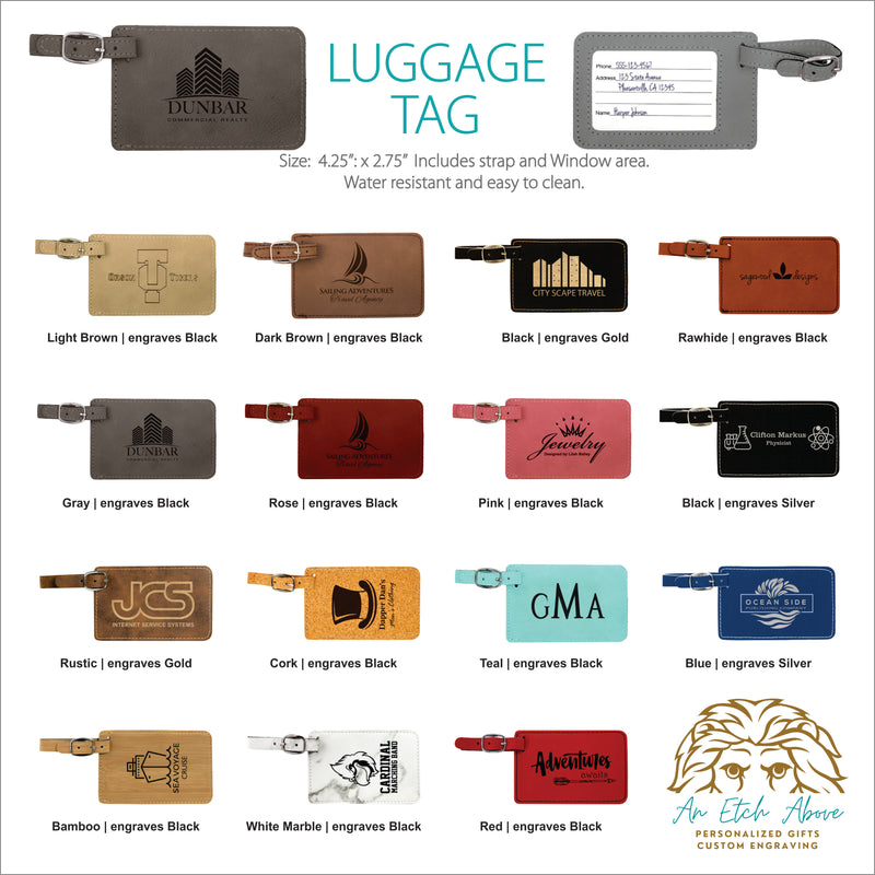 Luggage Tag - 15 color options