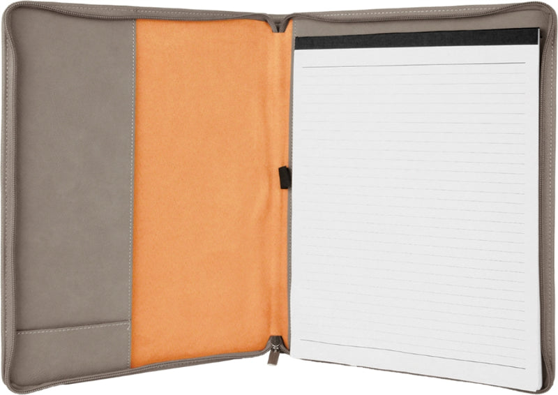 Zippered Portfolio 9-1/2"x12" with Notepad - 16 color options