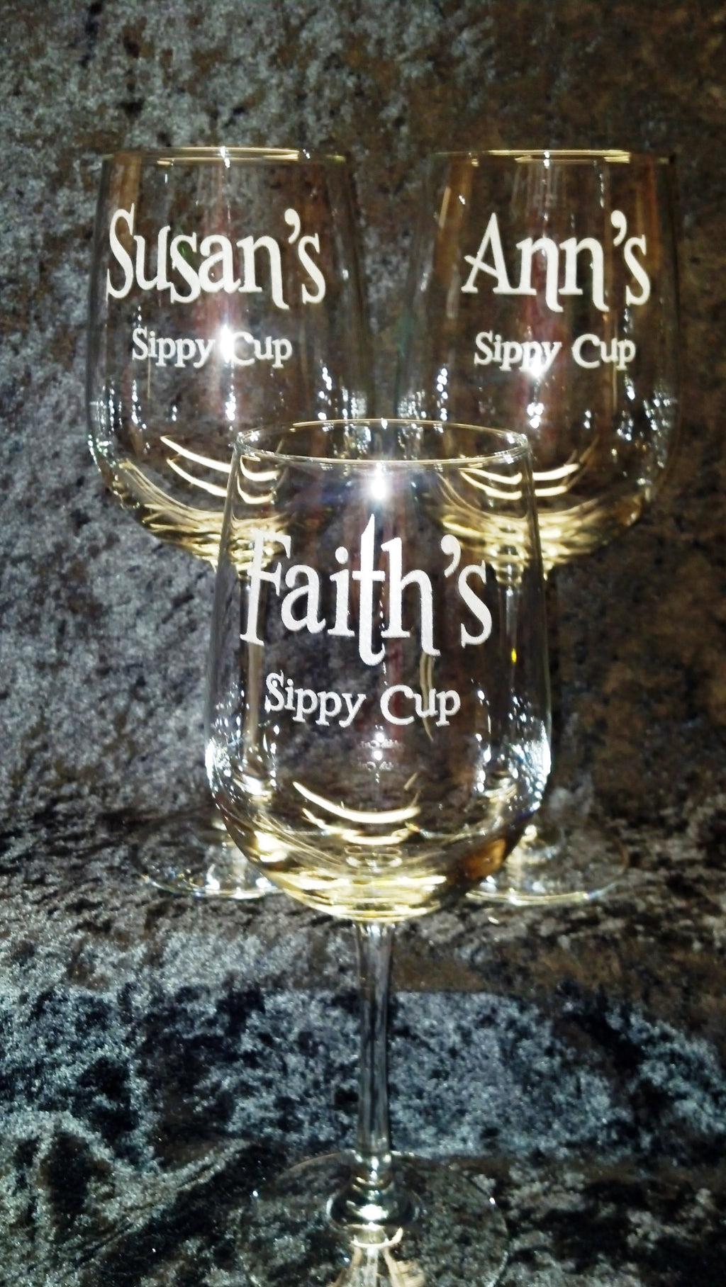 Engraved Tipsy Tall Wine Glass